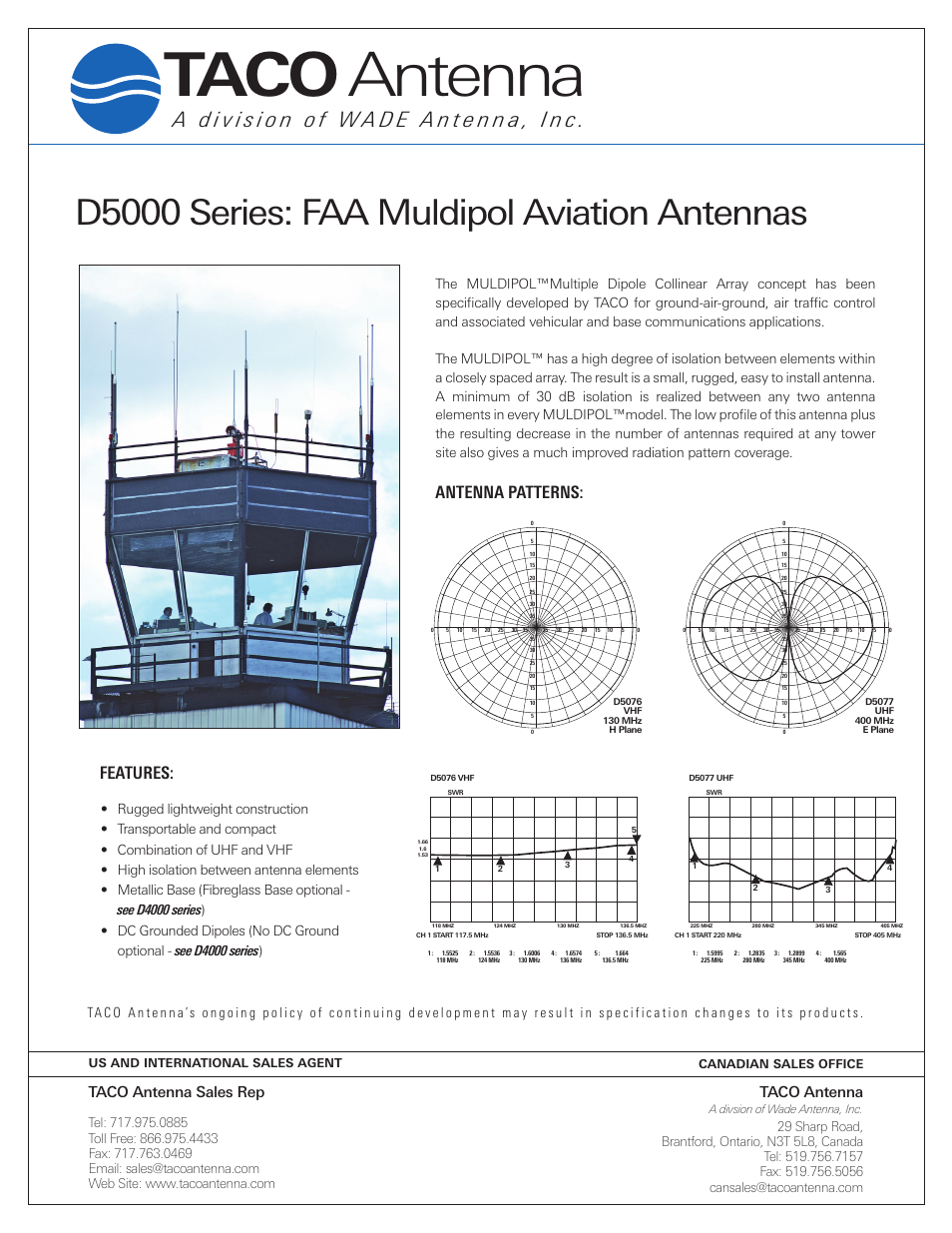 Wade Antenna D5000 Series User Manual | 2 pages