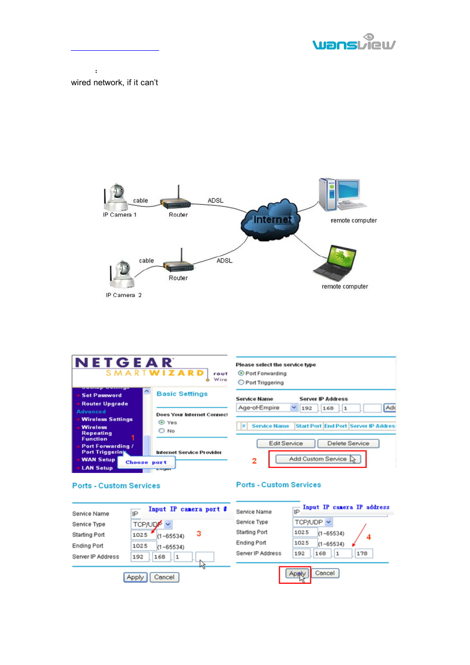 Peration of connecting to, 3 operation of connecting to wan | WansView NCB546 User Manual | Page 10 / 27