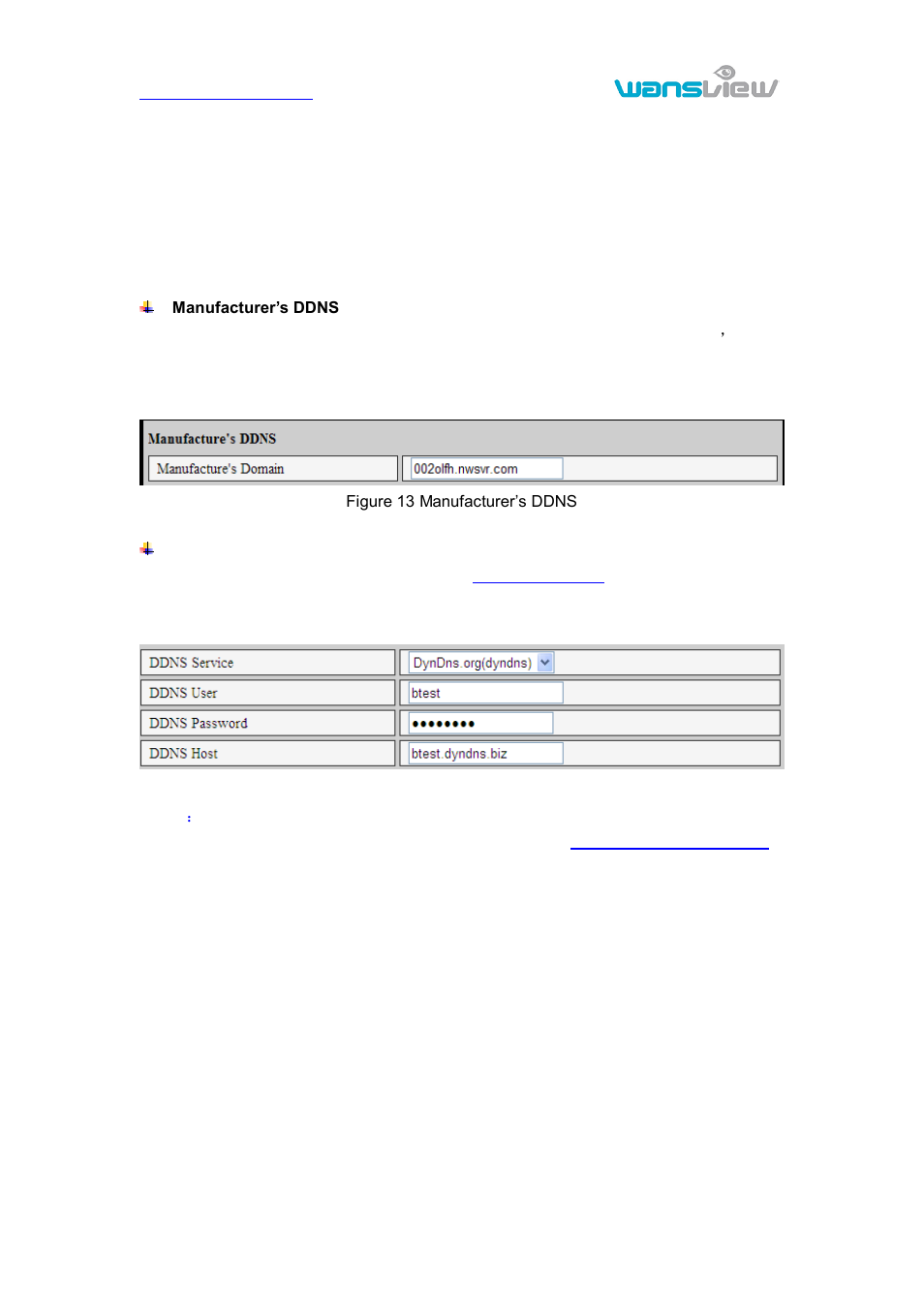 Ddns setting | WansView NCB546 User Manual | Page 14 / 27