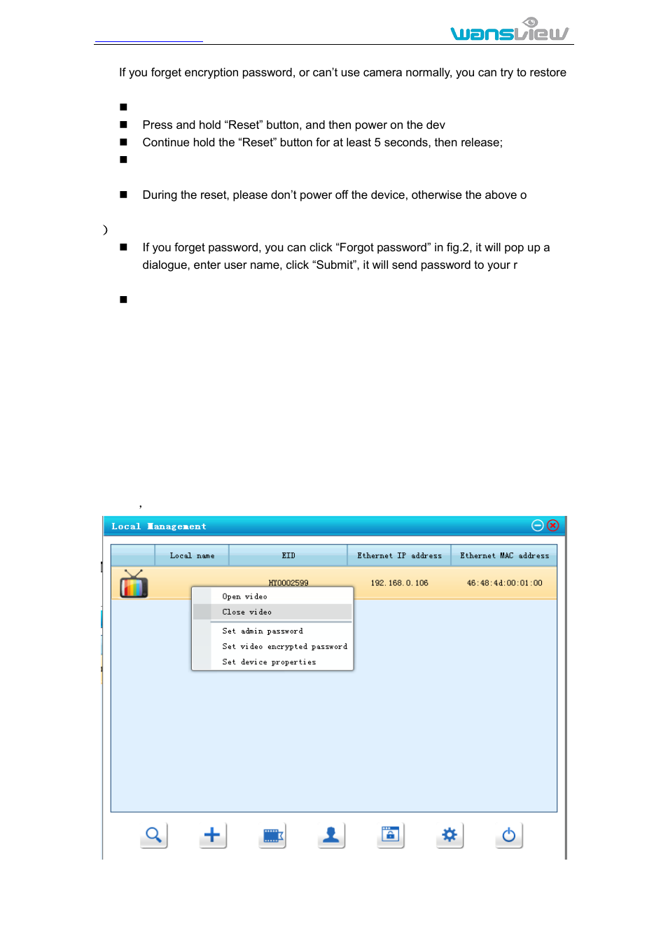 2 local management | WansView NCZ554MW User Manual | Page 13 / 22