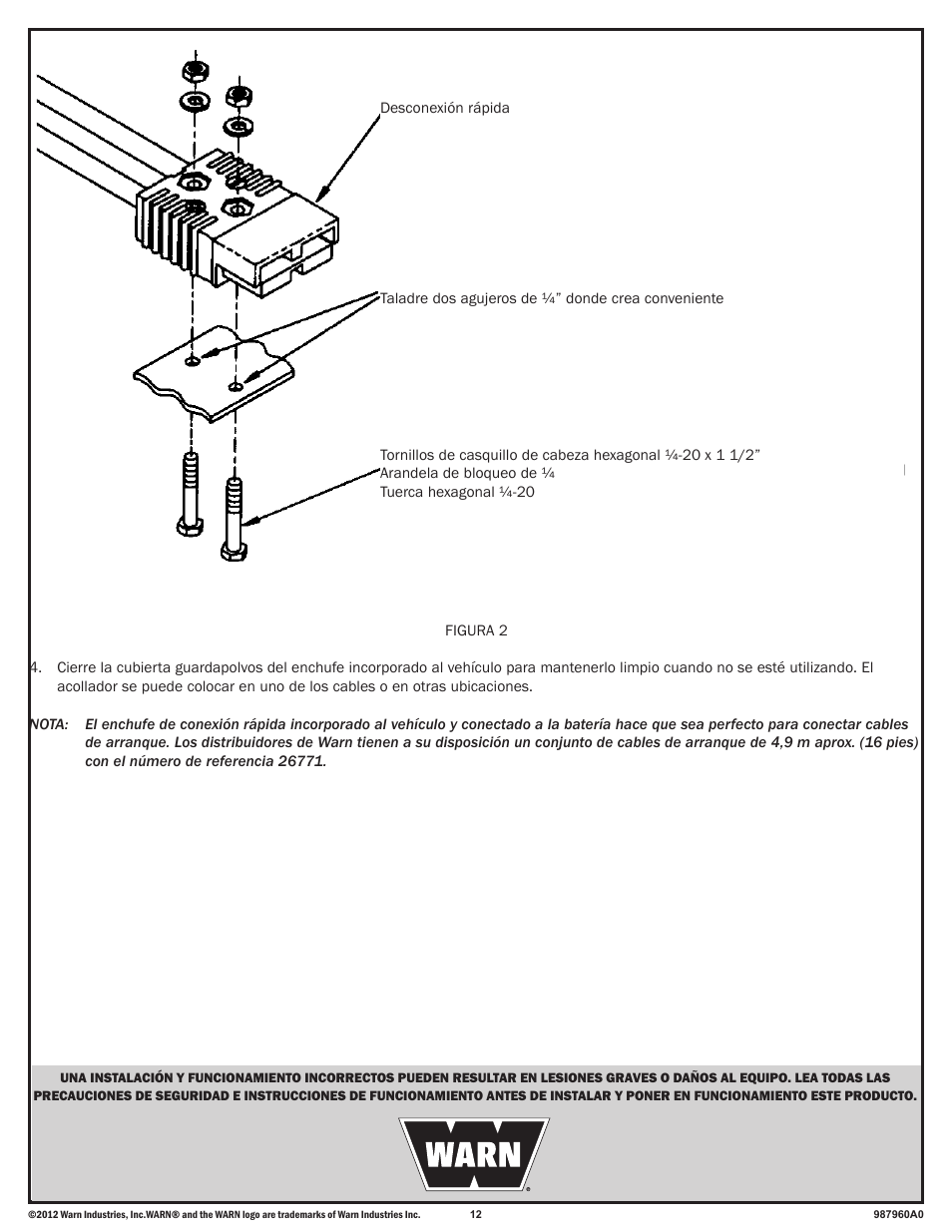 WARN ZEON 10-S Multi-Mount User Manual | Page 12 / 12