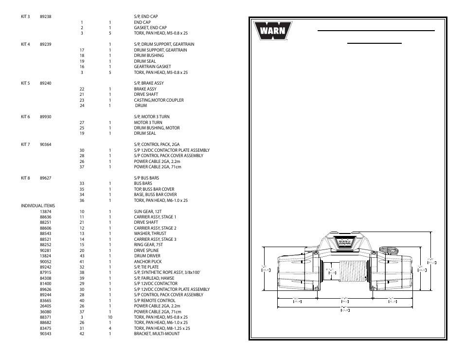 Treuil multi-mount zeon 10-s | WARN ZEON 10-S Multi-Mount User Manual | Page 2 / 6