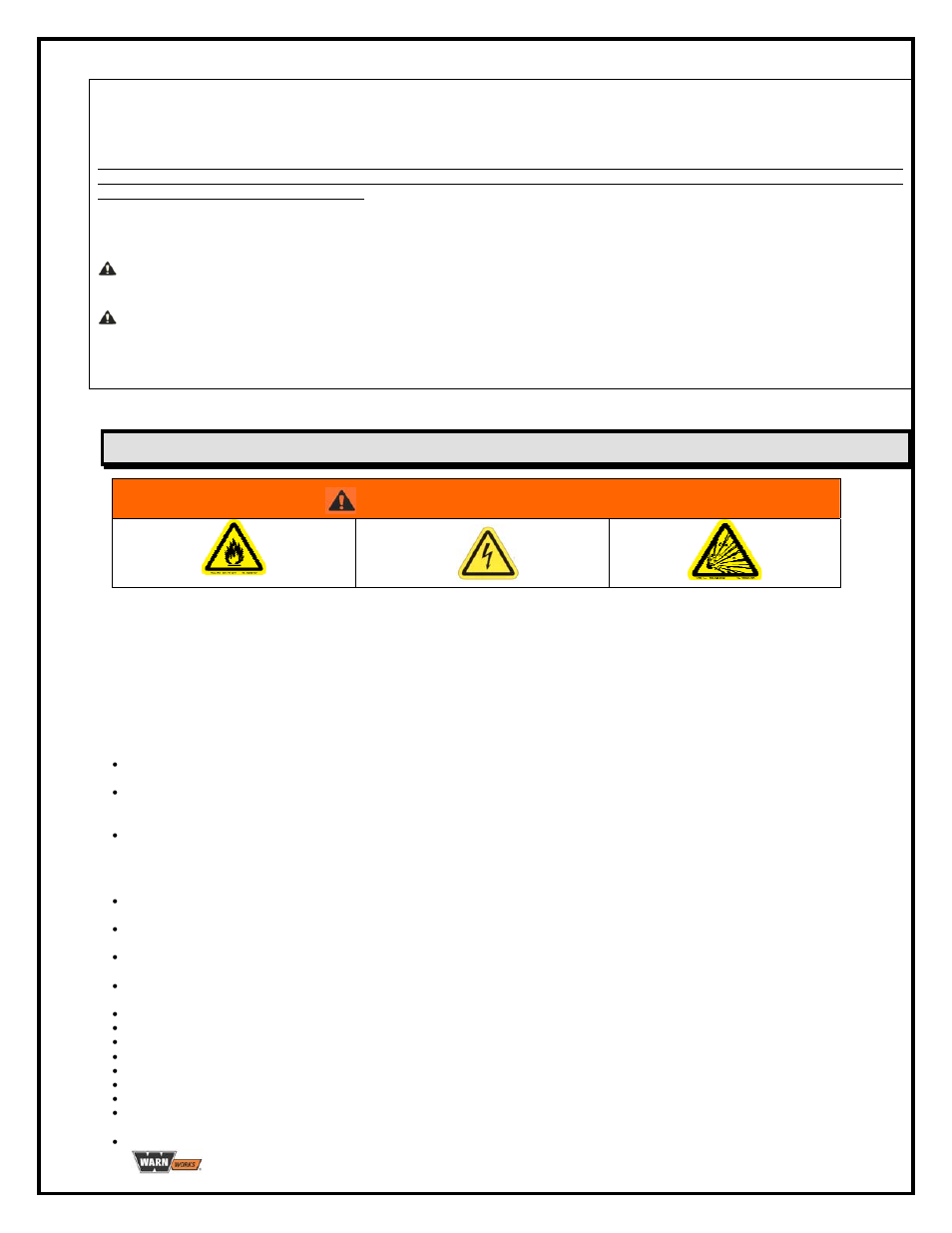 Safety precautions, Général, Avertissement | WARN PullzAll BATTERY CHARGER User Manual | Page 10 / 36