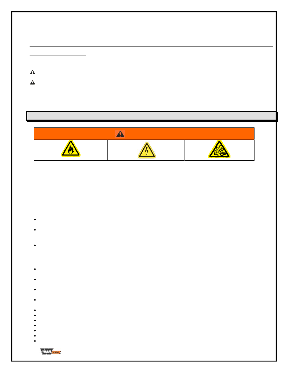Säkerhetsföreskrifter, Achtung, Risk för brand och kemiska skador risk för chock | Allmänt, Använda laddaren | WARN PullzAll BATTERY CHARGER User Manual | Page 22 / 36
