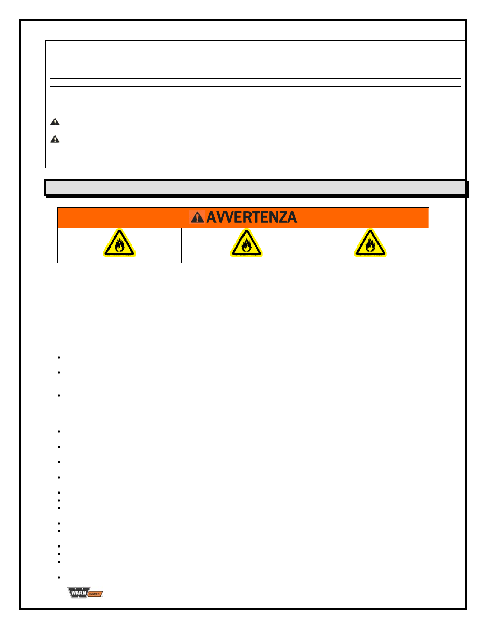 Precauzioni di sicurezza, Avvertenza, Generalità | Uso del caricabatteria | WARN PullzAll BATTERY CHARGER User Manual | Page 34 / 36