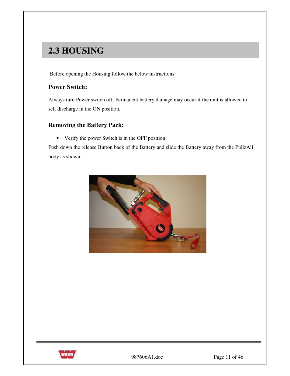 3 housing | WARN PullzAll SERVICE GUIDE 885005 & 885006 User Manual | Page 11 / 46