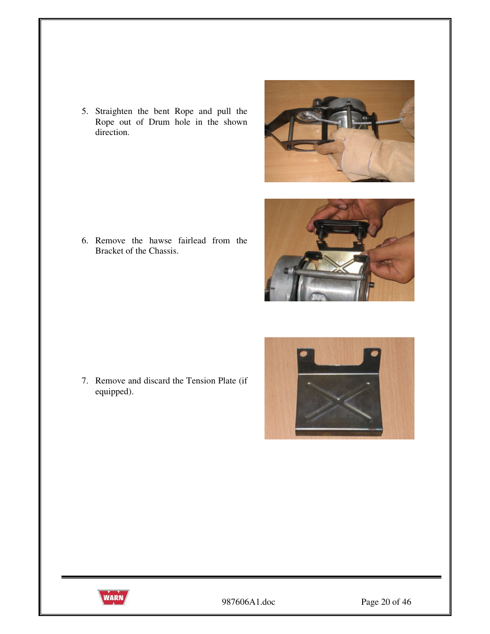 WARN PullzAll SERVICE GUIDE 885005 & 885006 User Manual | Page 20 / 46