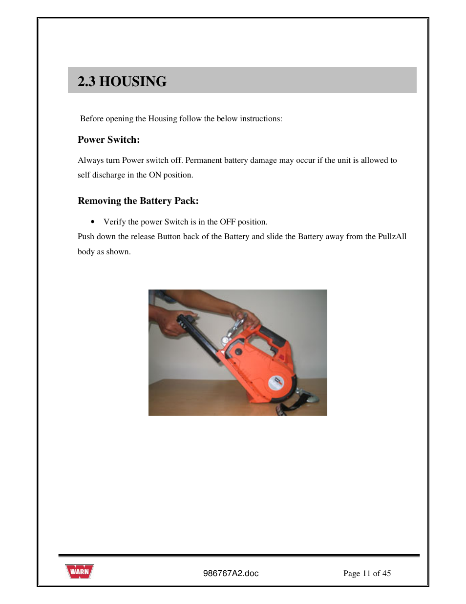 3 housing | WARN PullzAll SERVICE GUIDE 685005, 685006 & 685007 User Manual | Page 11 / 45