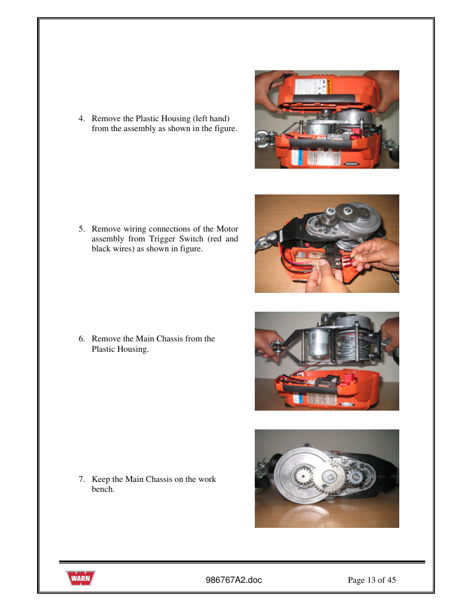 WARN PullzAll SERVICE GUIDE 685005, 685006 & 685007 User Manual | Page 13 / 45