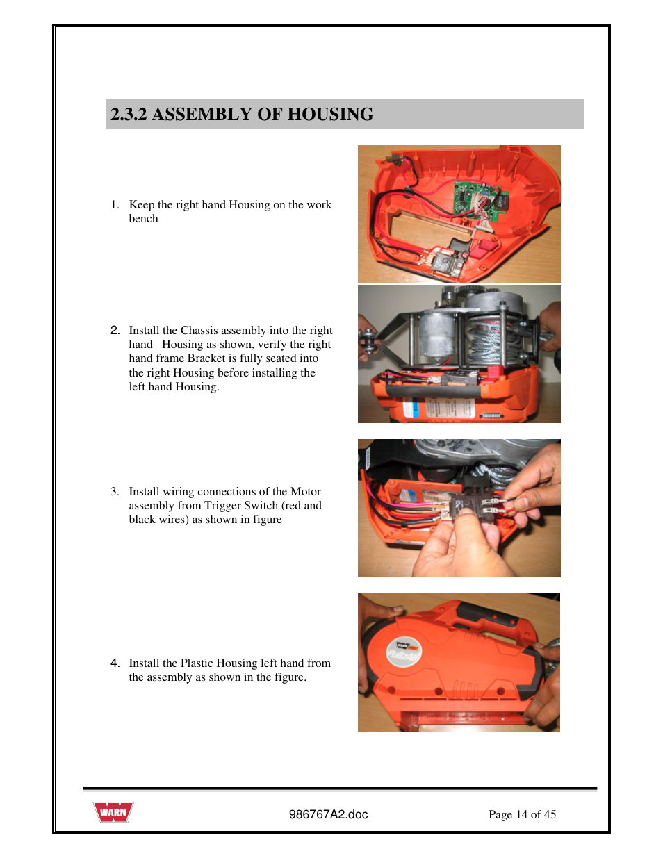 2 assembly of housing | WARN PullzAll SERVICE GUIDE 685005, 685006 & 685007 User Manual | Page 14 / 45