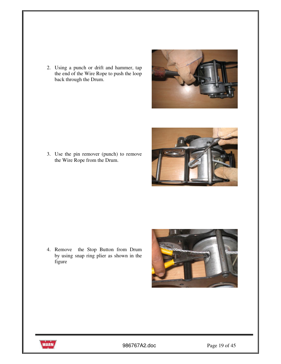 WARN PullzAll SERVICE GUIDE 685005, 685006 & 685007 User Manual | Page 19 / 45