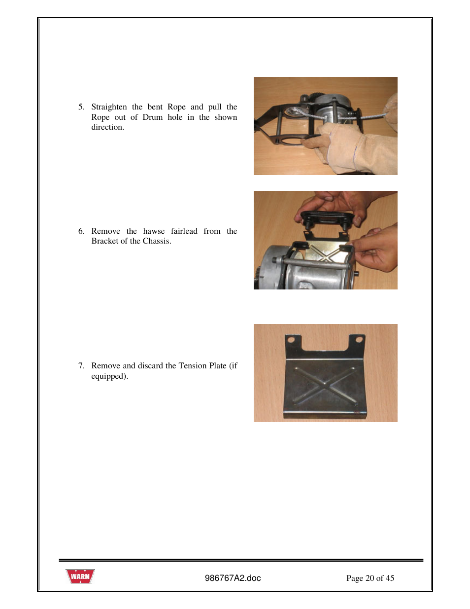 WARN PullzAll SERVICE GUIDE 685005, 685006 & 685007 User Manual | Page 20 / 45