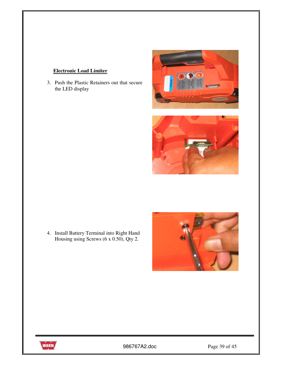 WARN PullzAll SERVICE GUIDE 685005, 685006 & 685007 User Manual | Page 39 / 45