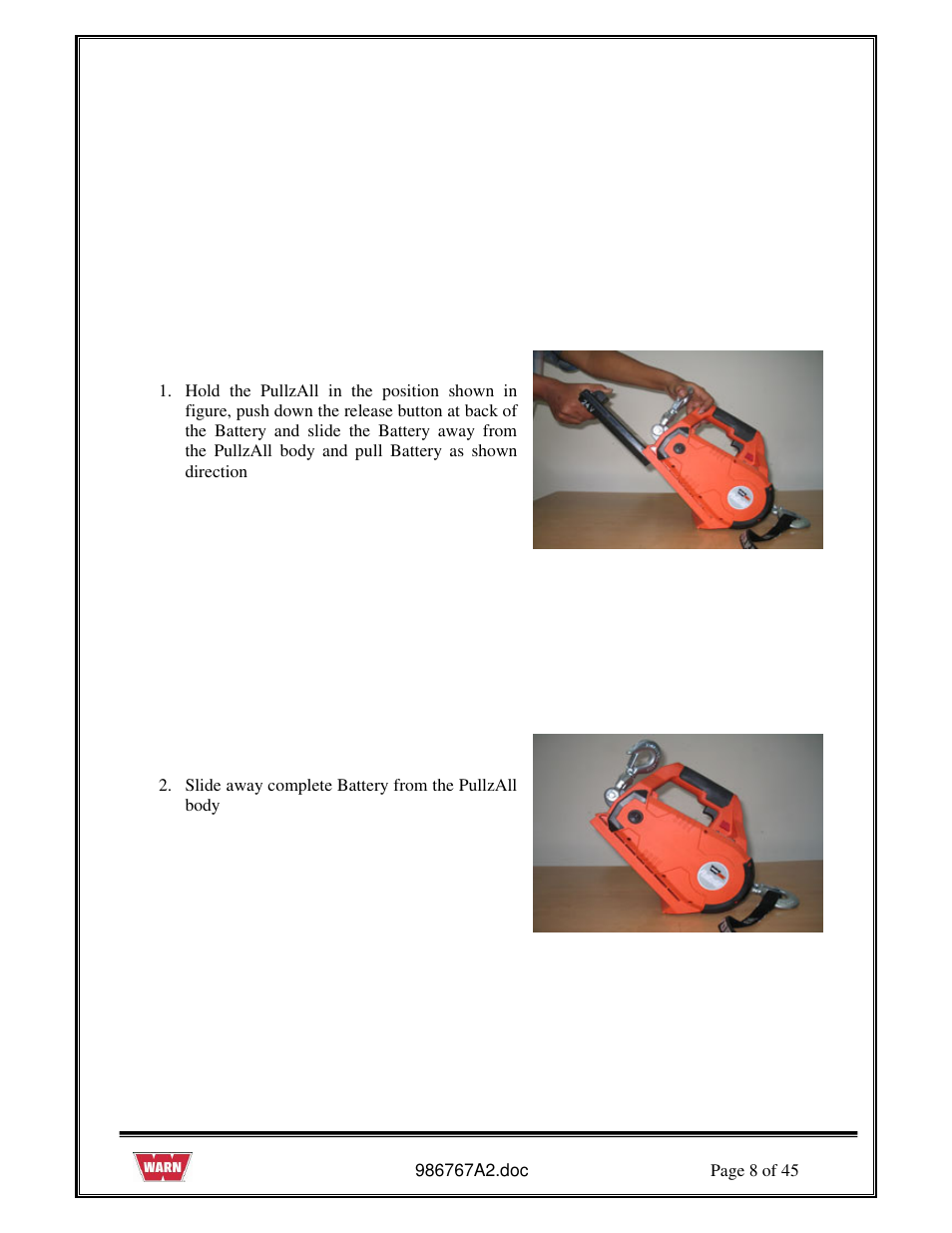 WARN PullzAll SERVICE GUIDE 685005, 685006 & 685007 User Manual | Page 8 / 45