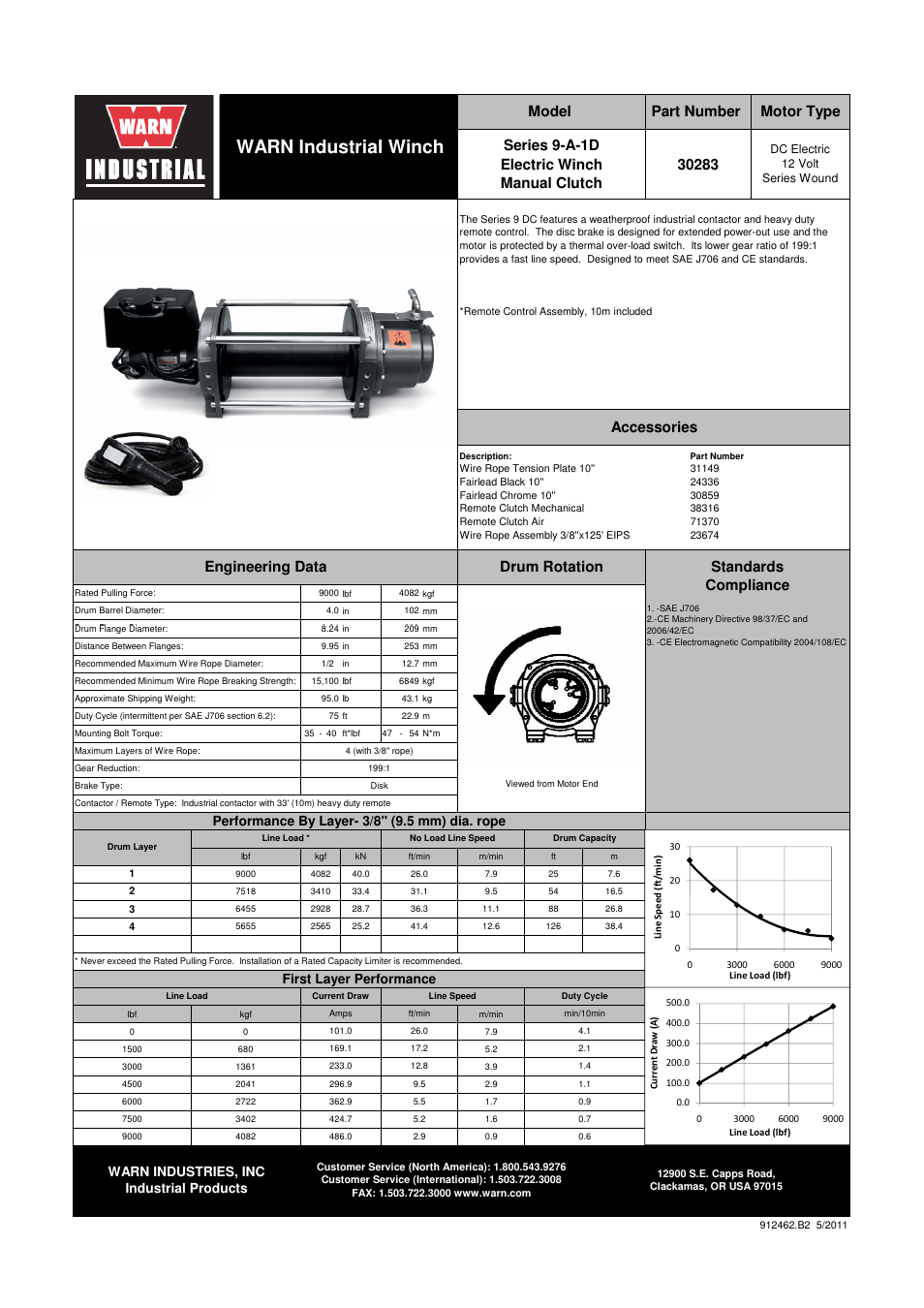 WARN 9 DC Series 12V User Manual | 2 pages