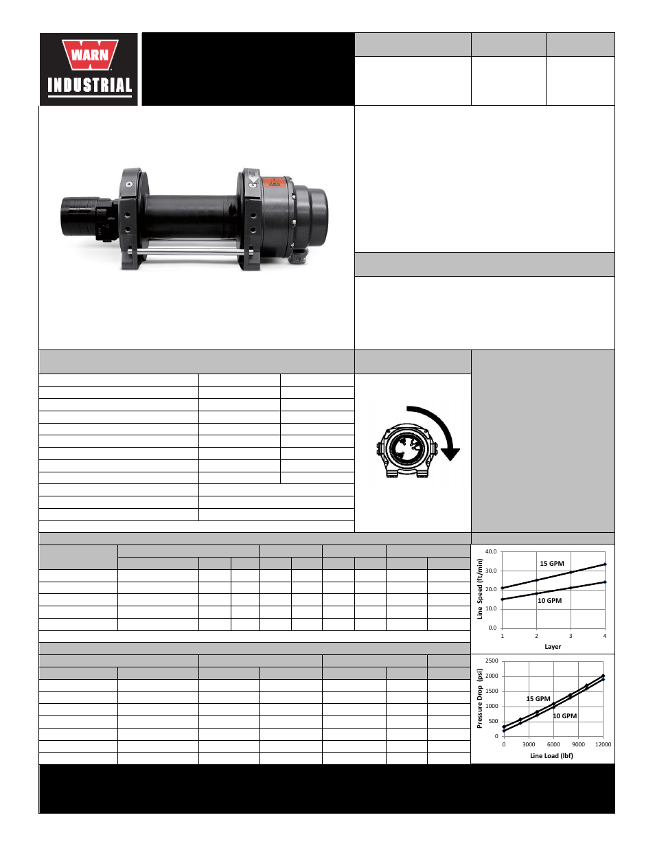 WARN 12 Series Hydraulic Round Top User Manual | 2 pages