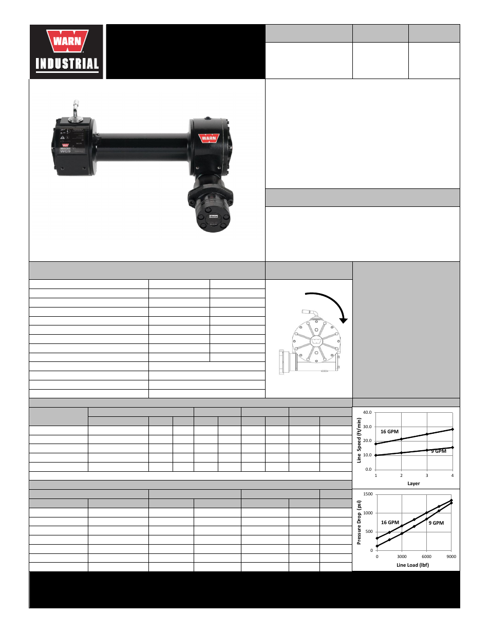 WARN WG9 WINCH (Long Drum) with manual clutch User Manual | 2 pages