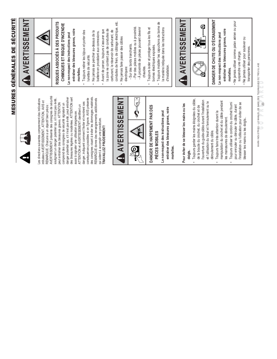 Avertissement, Mesures générales de sécurité | WARN SNATCH BLOCK User Manual | Page 12 / 30