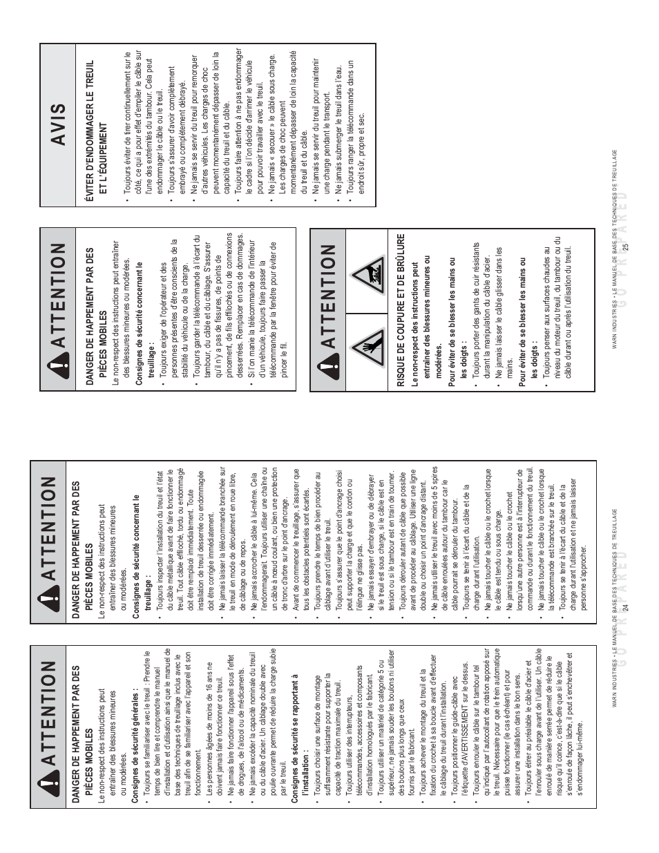 Attention, Avis | WARN SNATCH BLOCK User Manual | Page 13 / 30