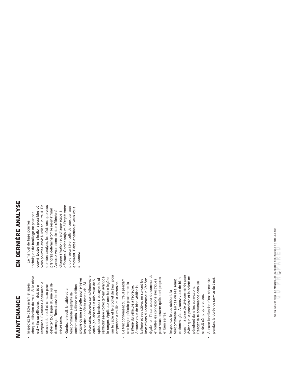 En dernière analyse maintenance | WARN SNATCH BLOCK User Manual | Page 20 / 30