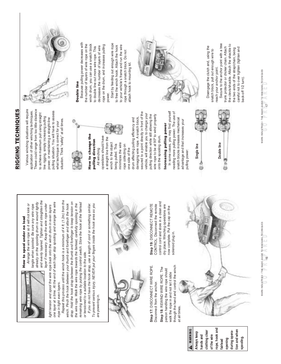 Rigging techniques | WARN SNATCH BLOCK User Manual | Page 9 / 30