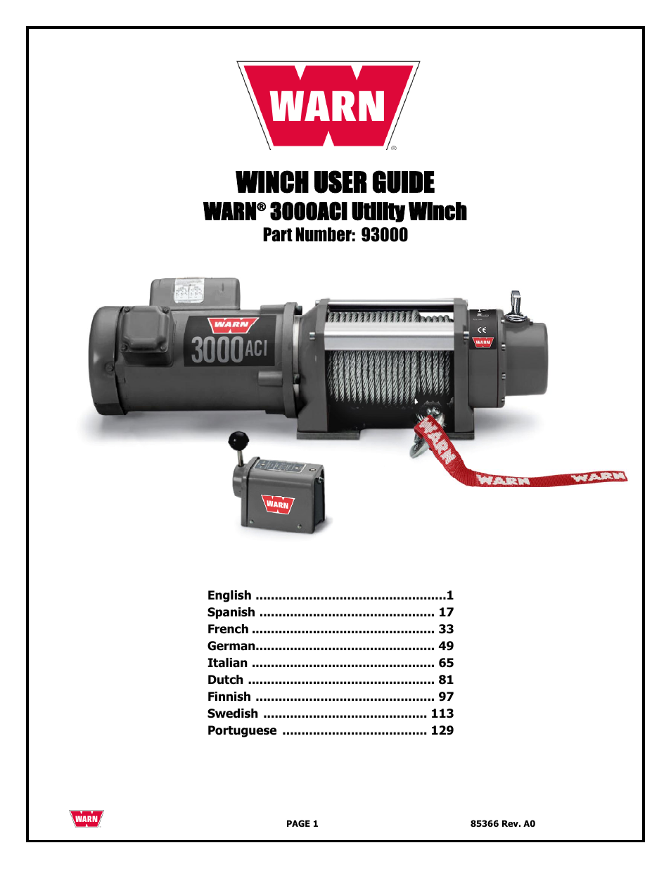 WARN 3000 ACI User Manual | 144 pages