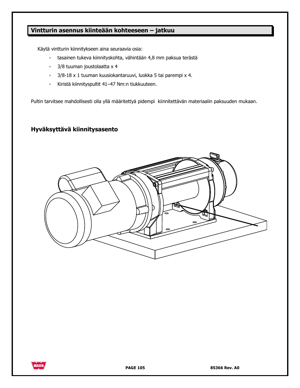 WARN 3000 ACI User Manual | Page 105 / 144