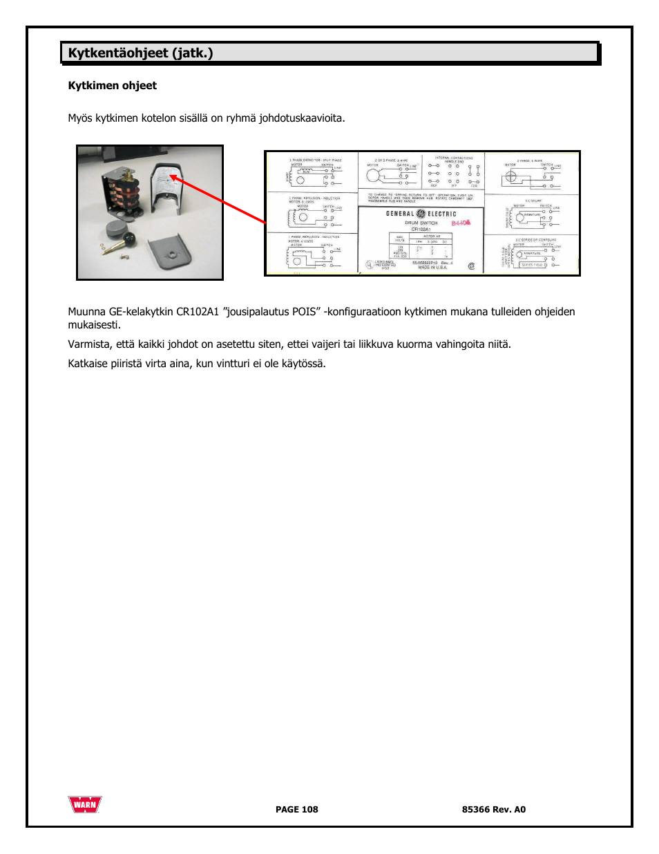 WARN 3000 ACI User Manual | Page 108 / 144
