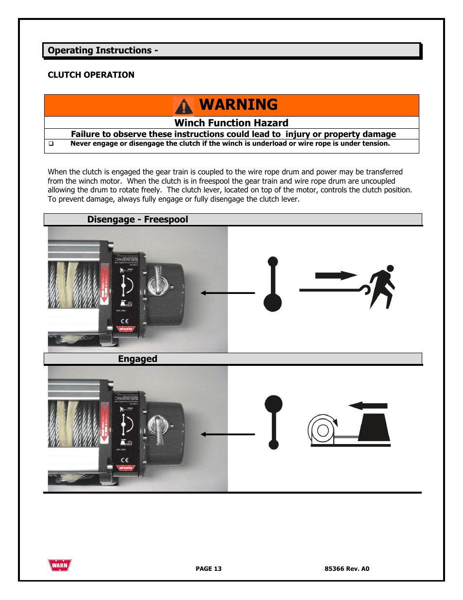 Warning | WARN 3000 ACI User Manual | Page 13 / 144
