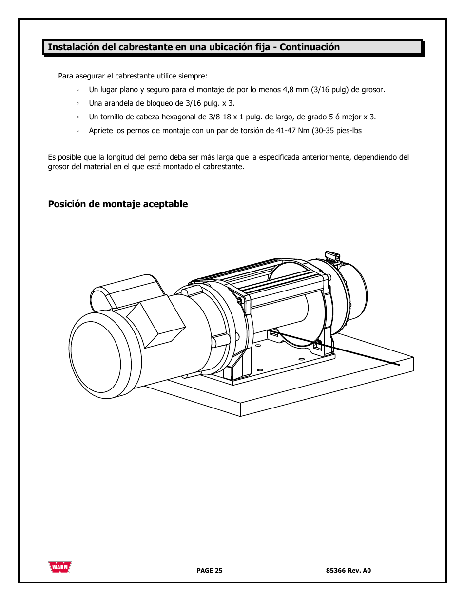 WARN 3000 ACI User Manual | Page 25 / 144