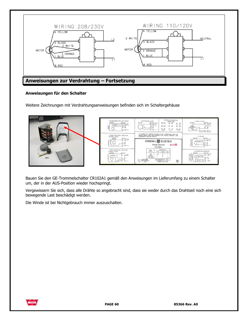 WARN 3000 ACI User Manual | Page 60 / 144