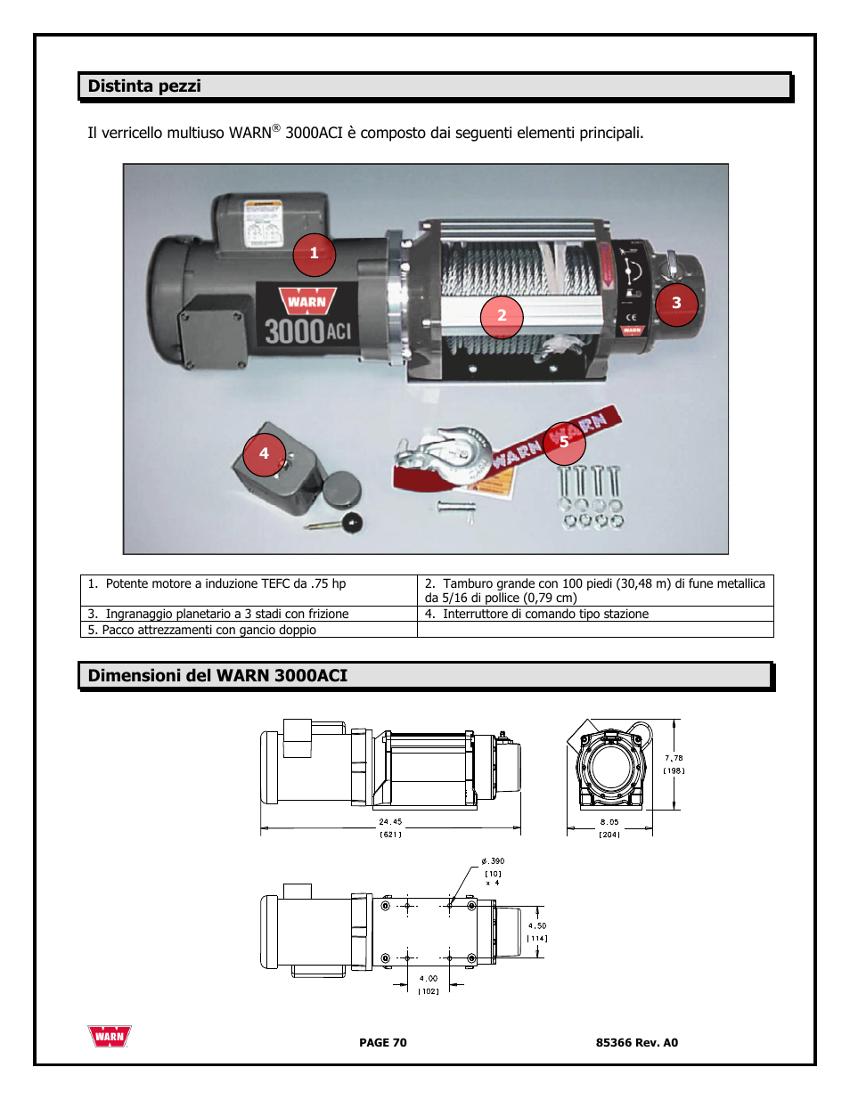 WARN 3000 ACI User Manual | Page 70 / 144