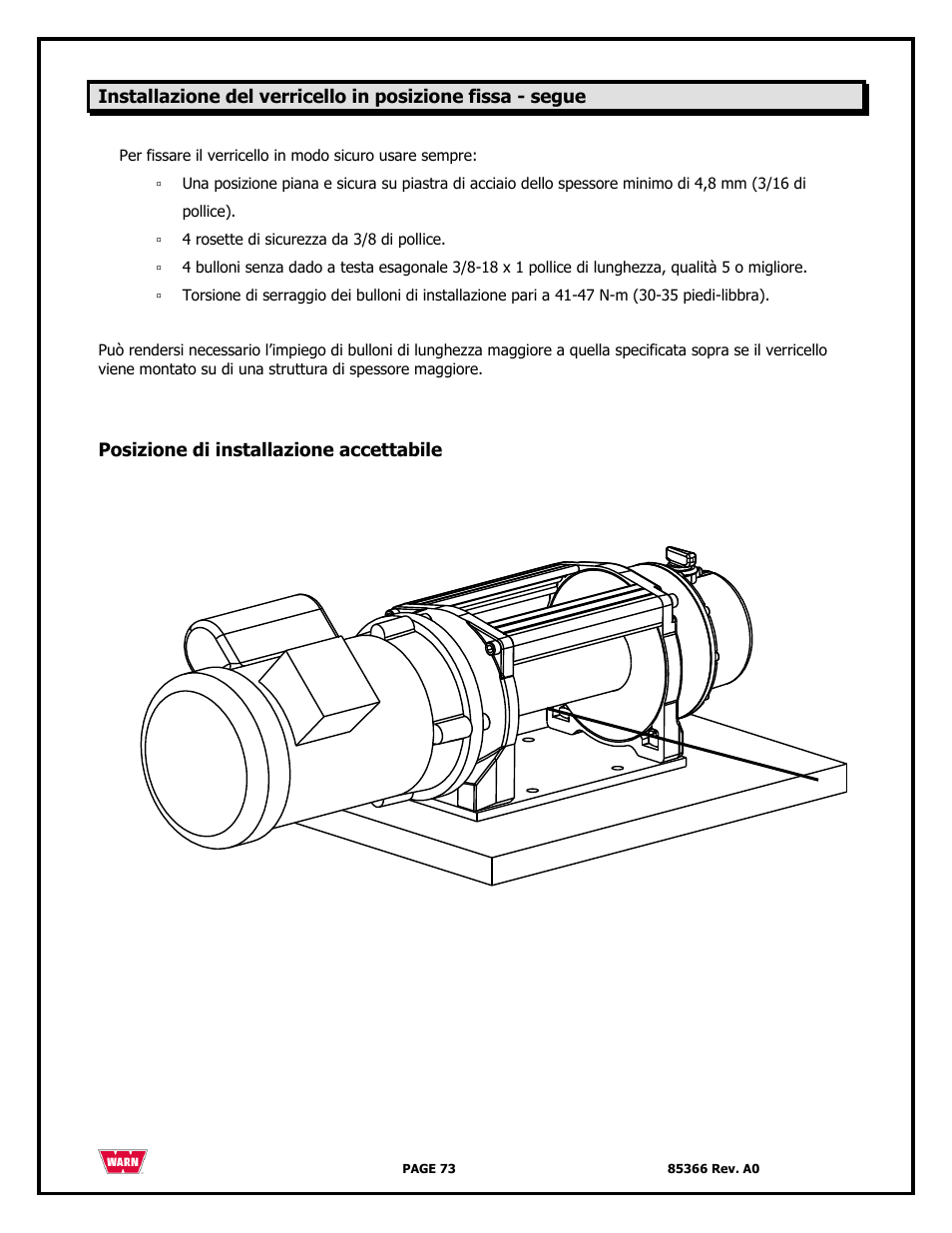 WARN 3000 ACI User Manual | Page 73 / 144