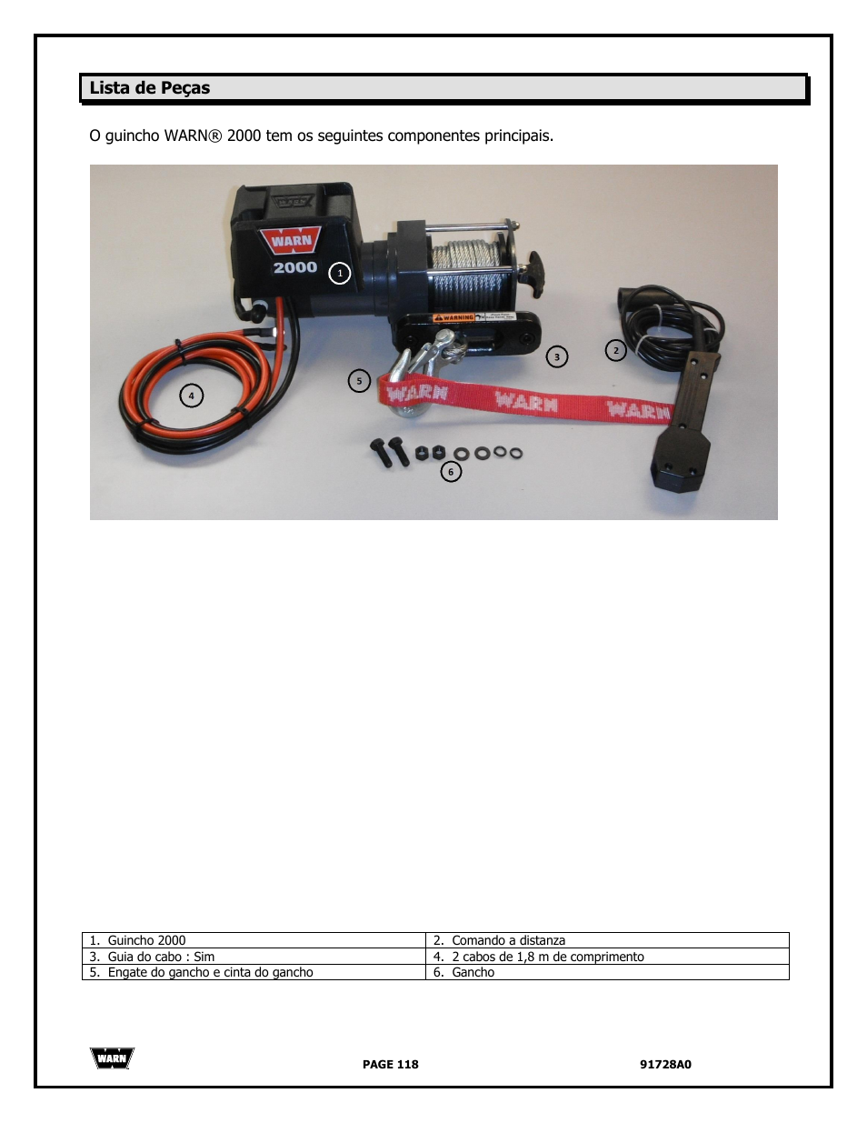 WARN 2000 DC User Manual | Page 118 / 126