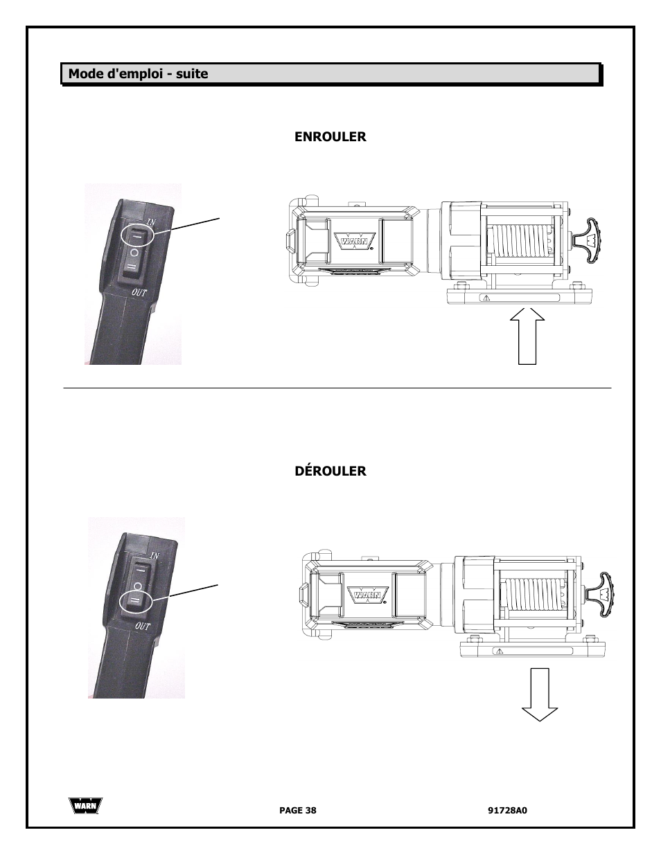 WARN 2000 DC User Manual | Page 38 / 126