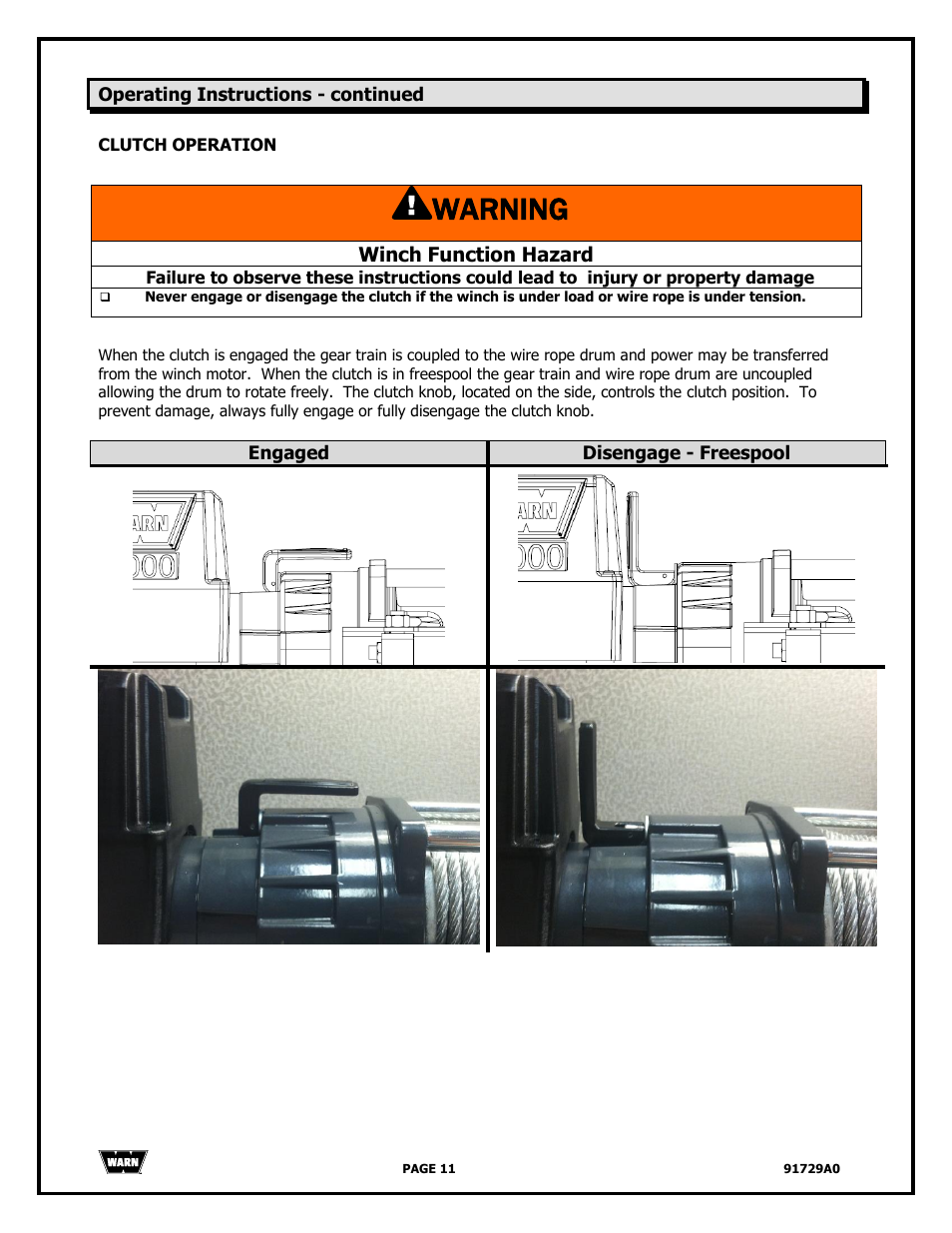 Warning | WARN 4000 DC User Manual | Page 11 / 126