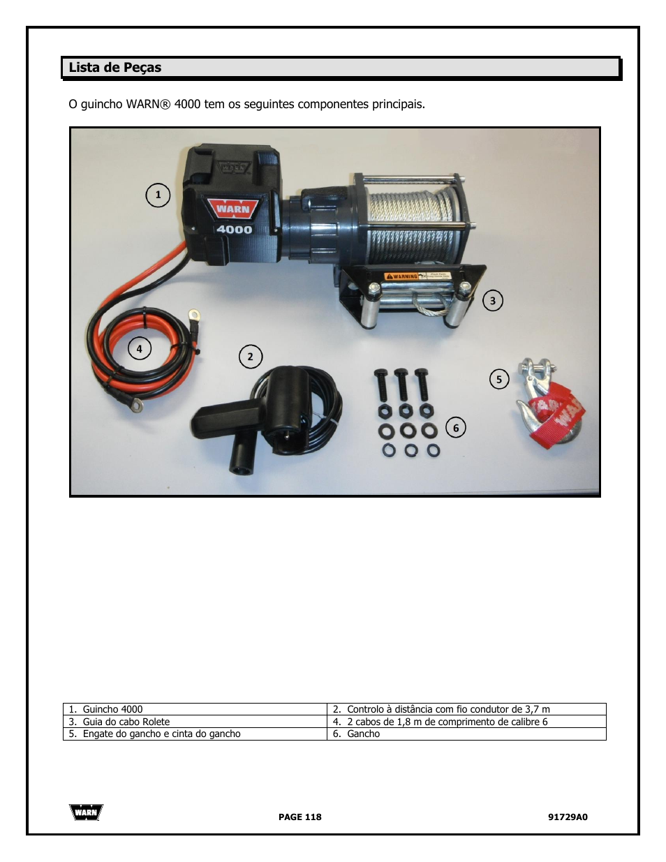 WARN 4000 DC User Manual | Page 118 / 126