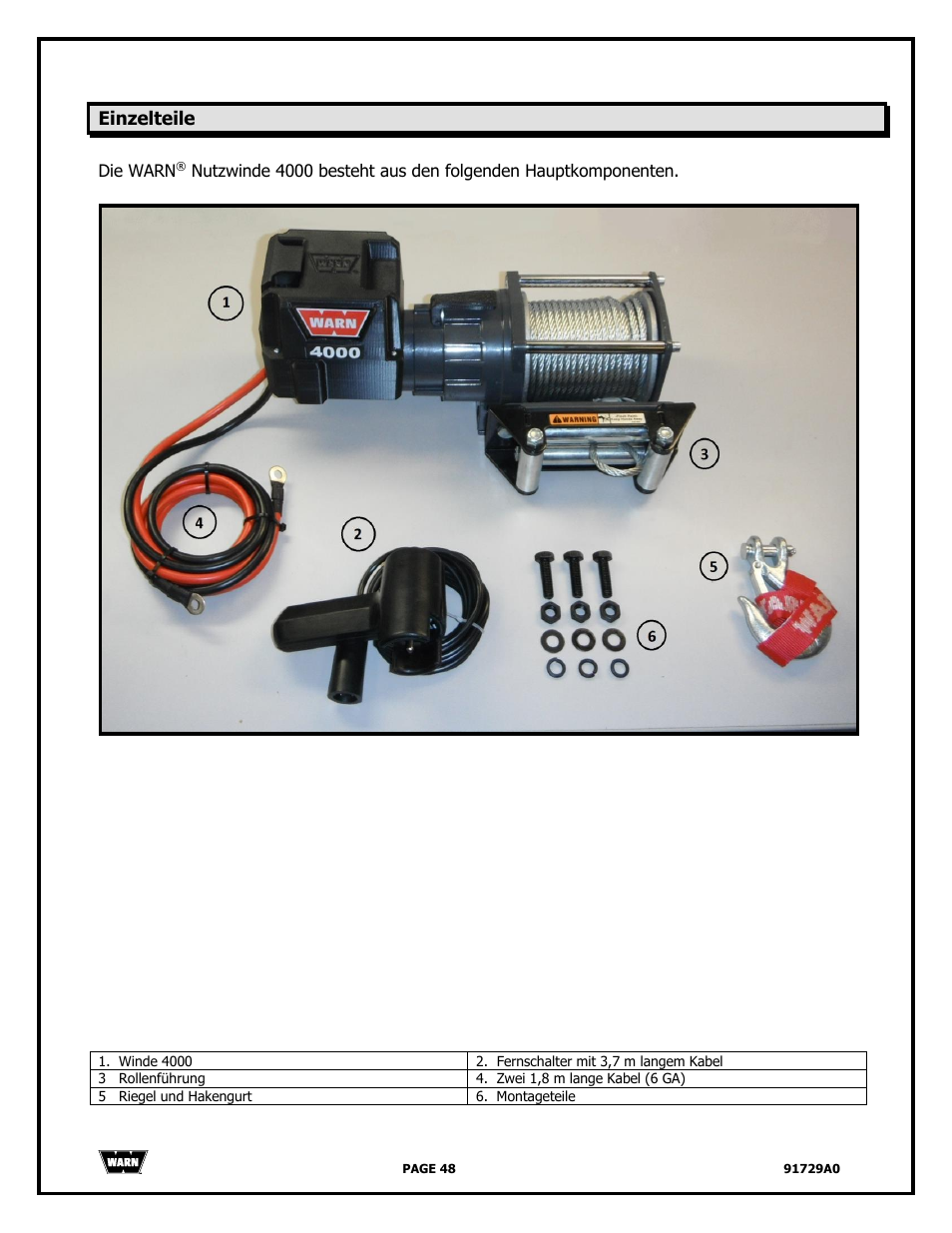 WARN 4000 DC User Manual | Page 48 / 126