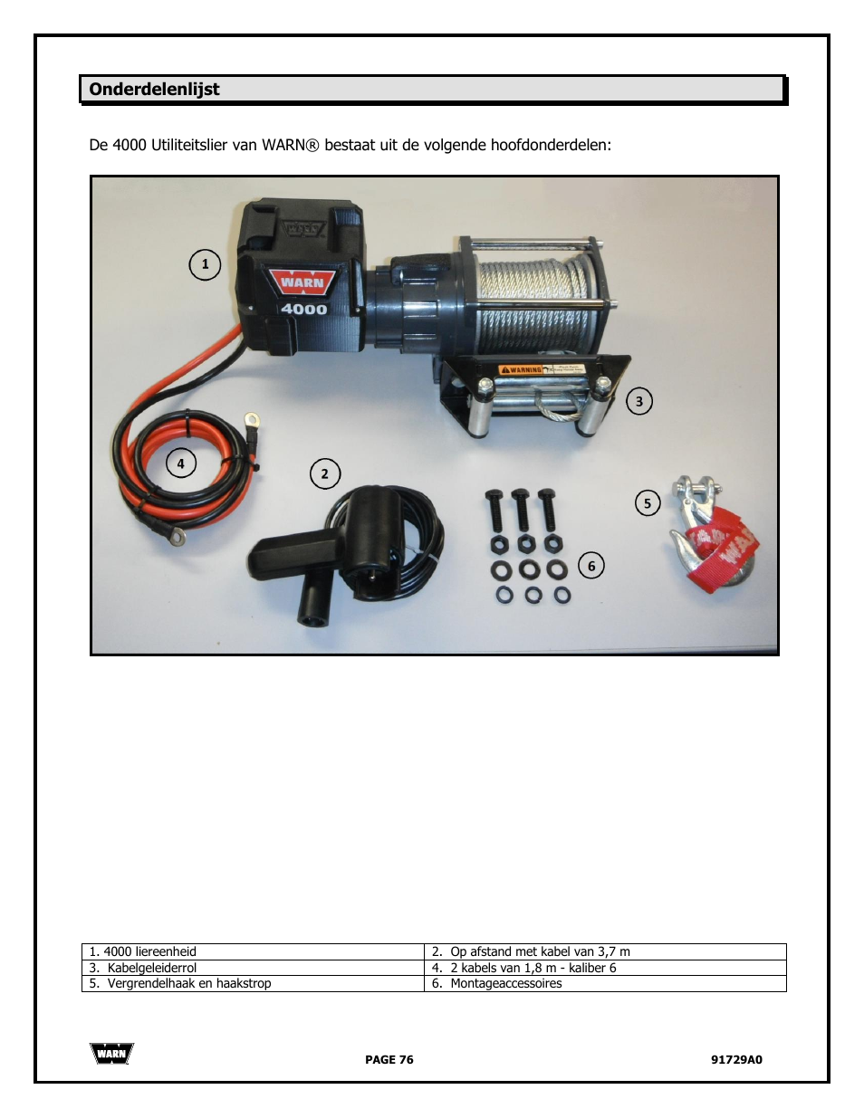 WARN 4000 DC User Manual | Page 76 / 126