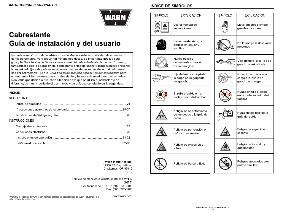 WARN 9.5xp User Manual | Page 14 / 20