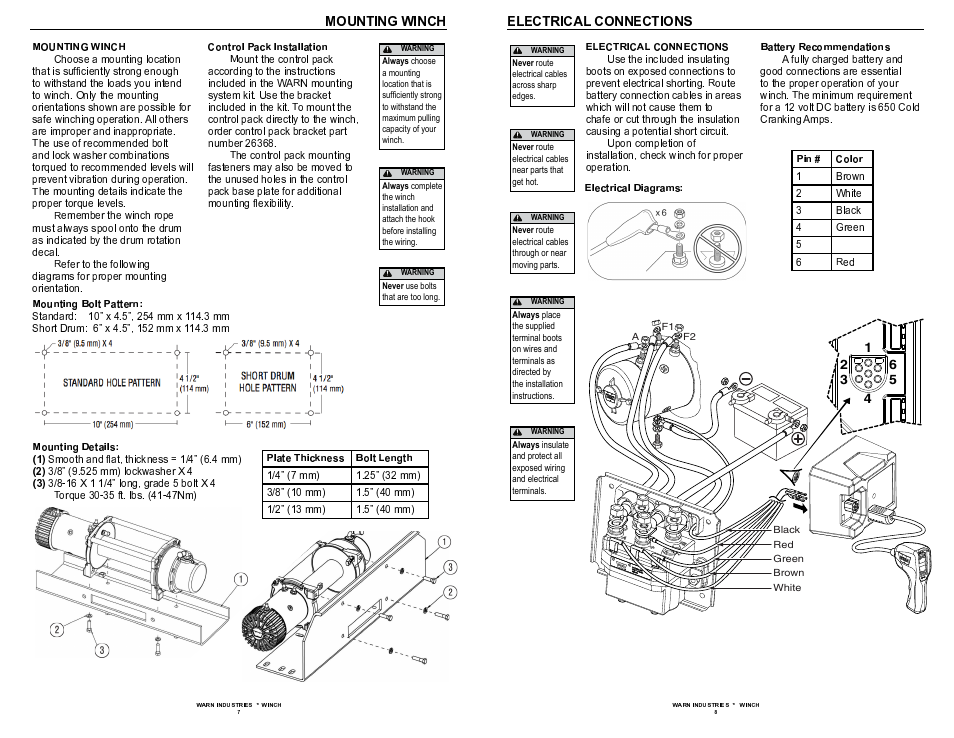 WARN 9.5xp User Manual | Page 6 / 20