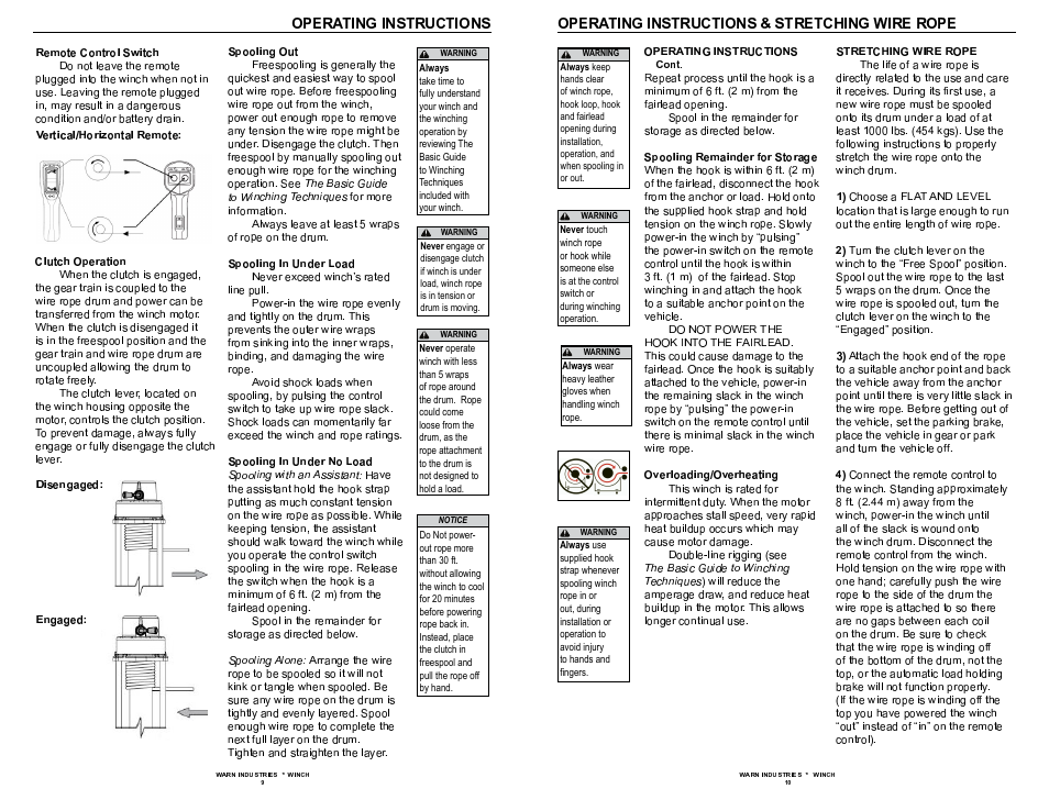 WARN 9.5xp User Manual | Page 7 / 20