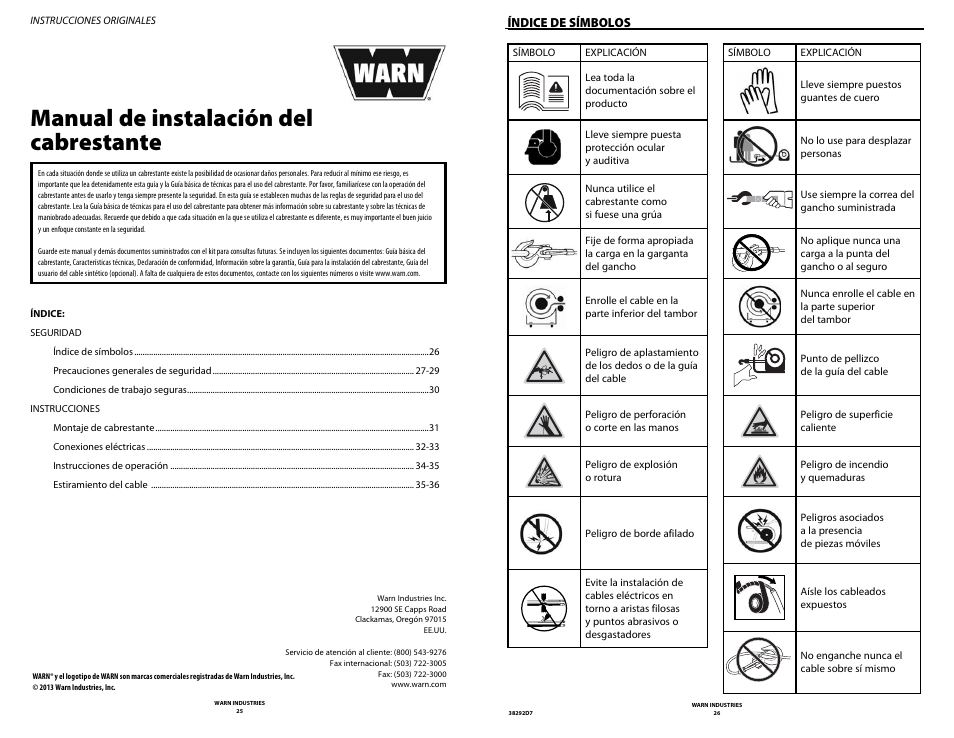 Manual de instalación del cabrestante | WARN M8274-50 User Manual | Page 15 / 20