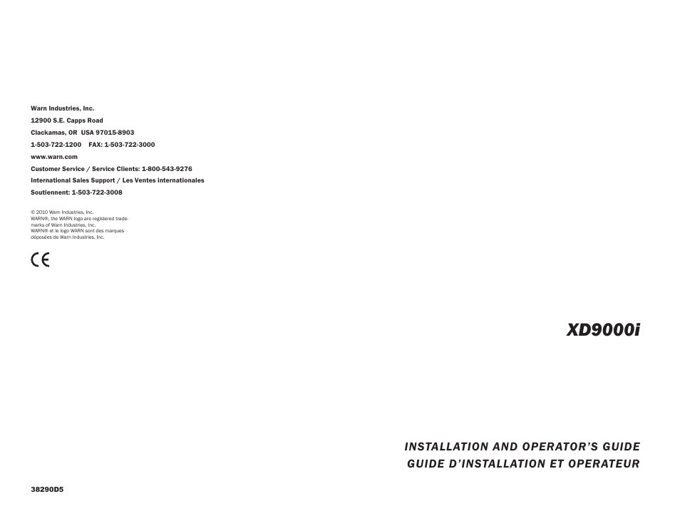 WARN XD9000i User Manual | 38 pages