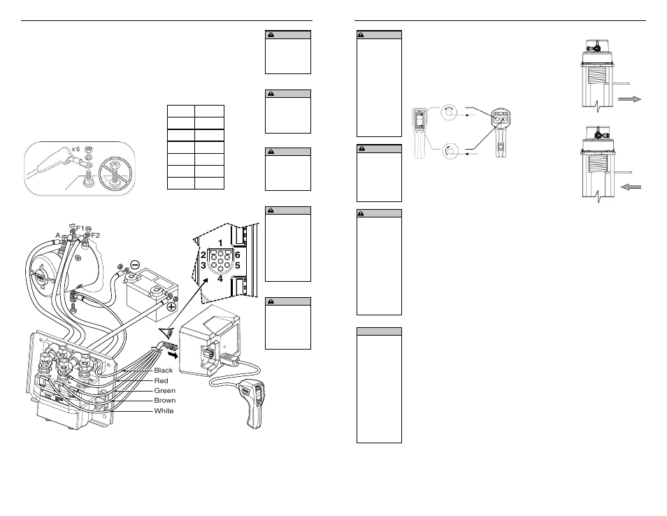 Electrical connections, Operating instructions | WARN 9.0Rc User Manual | Page 7 / 10