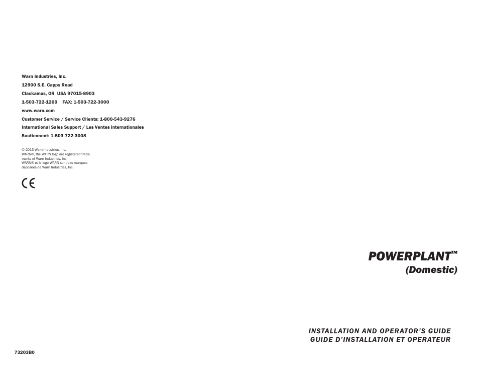 WARN POWERPLANT 9.5 User Manual | 44 pages