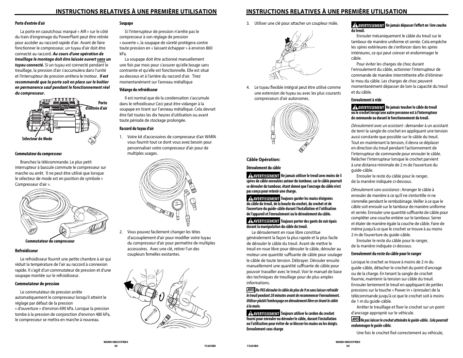 Instructions relatives à une première utilisation | WARN POWERPLANT 9.5 User Manual | Page 17 / 44