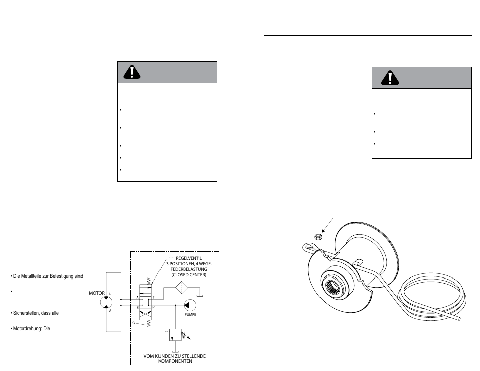 Caution, Achtung, Installing the wire rope | Prüfung nach abschluss der installation | WARN HY3000 INDUSTRIAL HOIST User Manual | Page 13 / 82