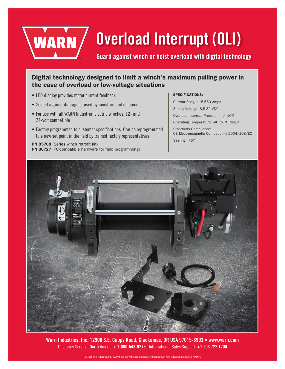 WARN OLI OVERLOAD INTERRUPT User Manual | 1 page
