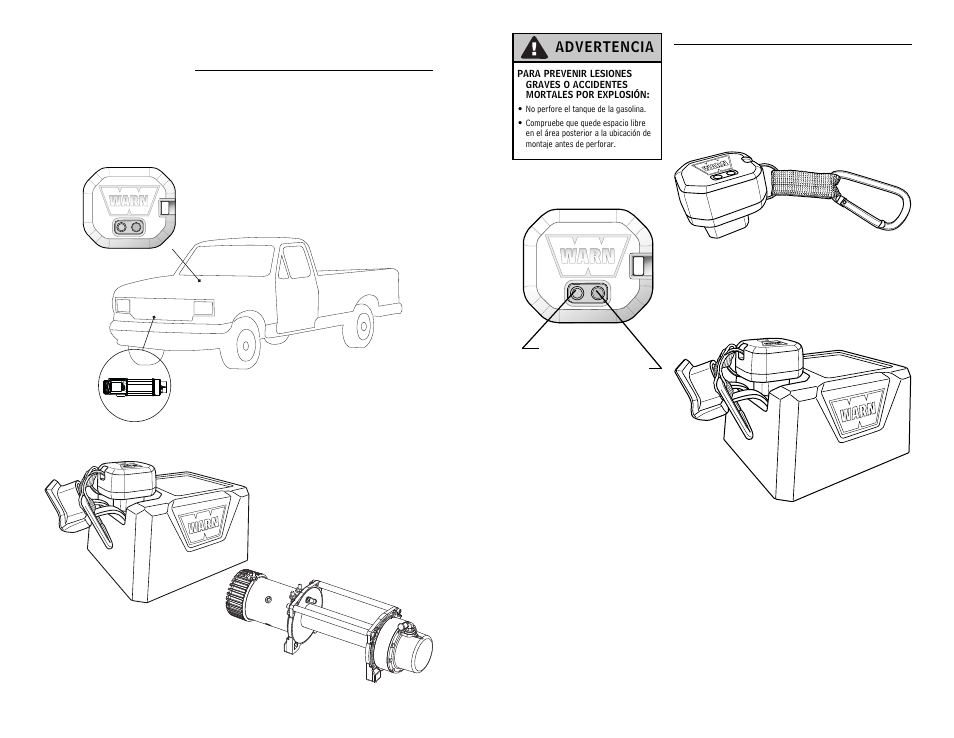 Advertencia | WARN WIRELESS CONTROL SYSTEM 90287 User Manual | Page 17 / 42